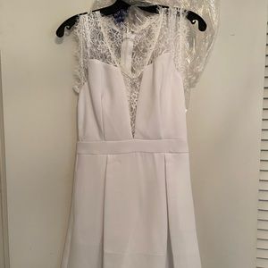 BCBG White Lace Inset Dress NWT
